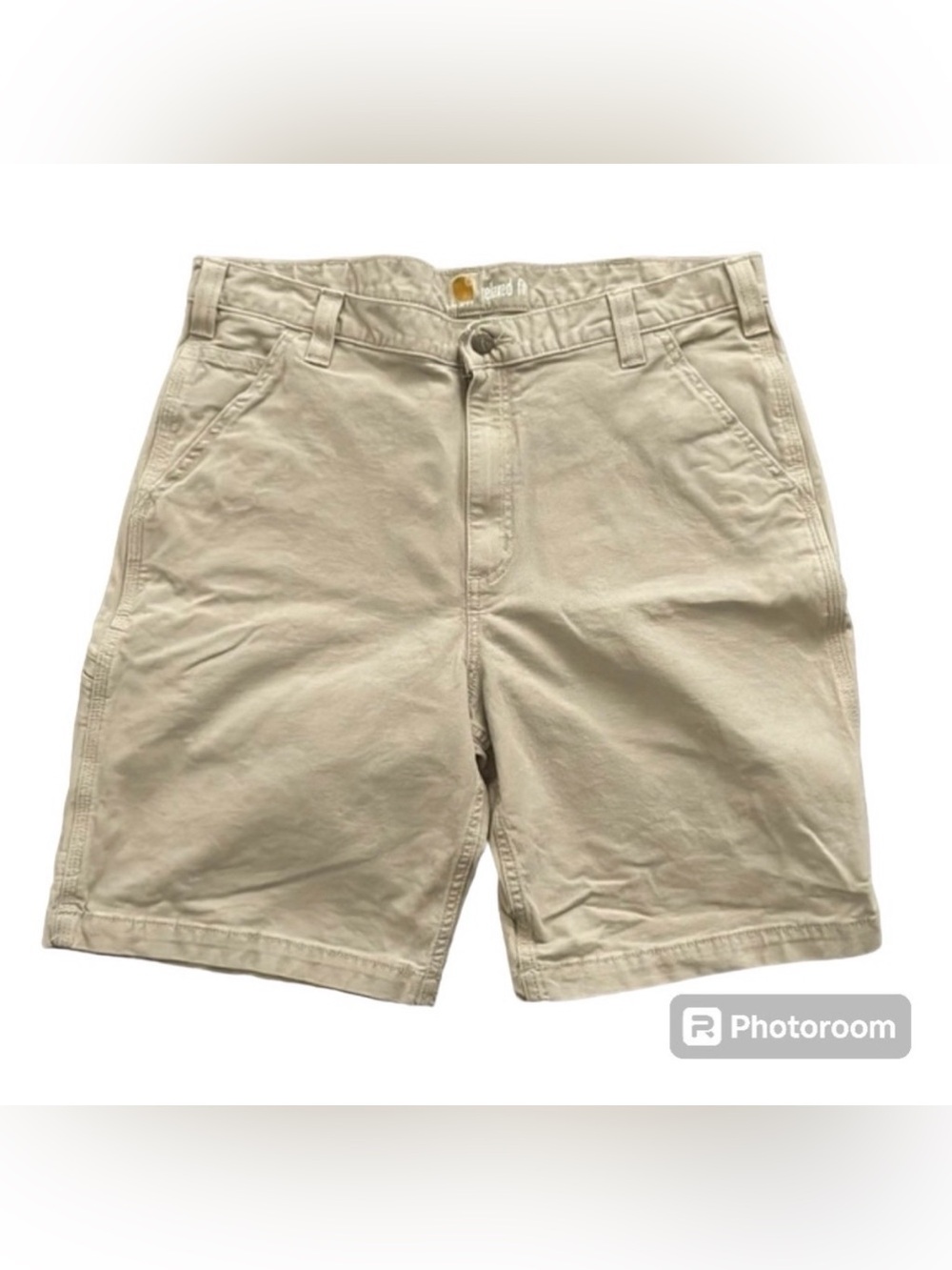 CARHARTT MENS SHORTS RELAXED FIT KHAKIS TAN FLAT FRONT